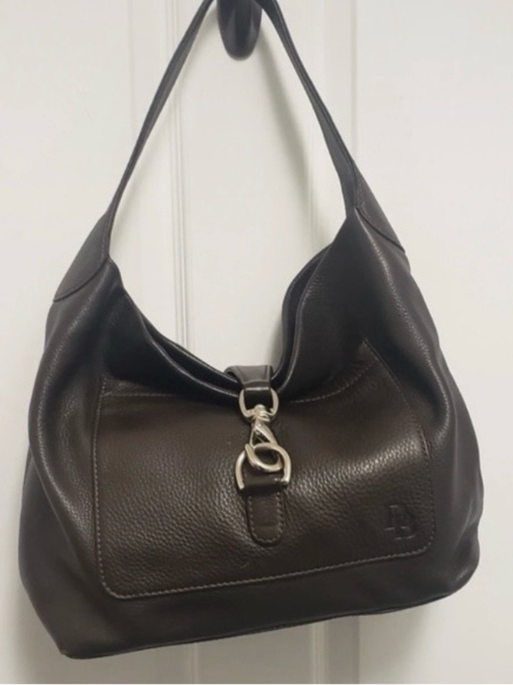 Dooney & Bourke Dark Brown Pebble Leather Annalisa Hobo Slouchy Bag Boho Chic - Picture 17 of 17
